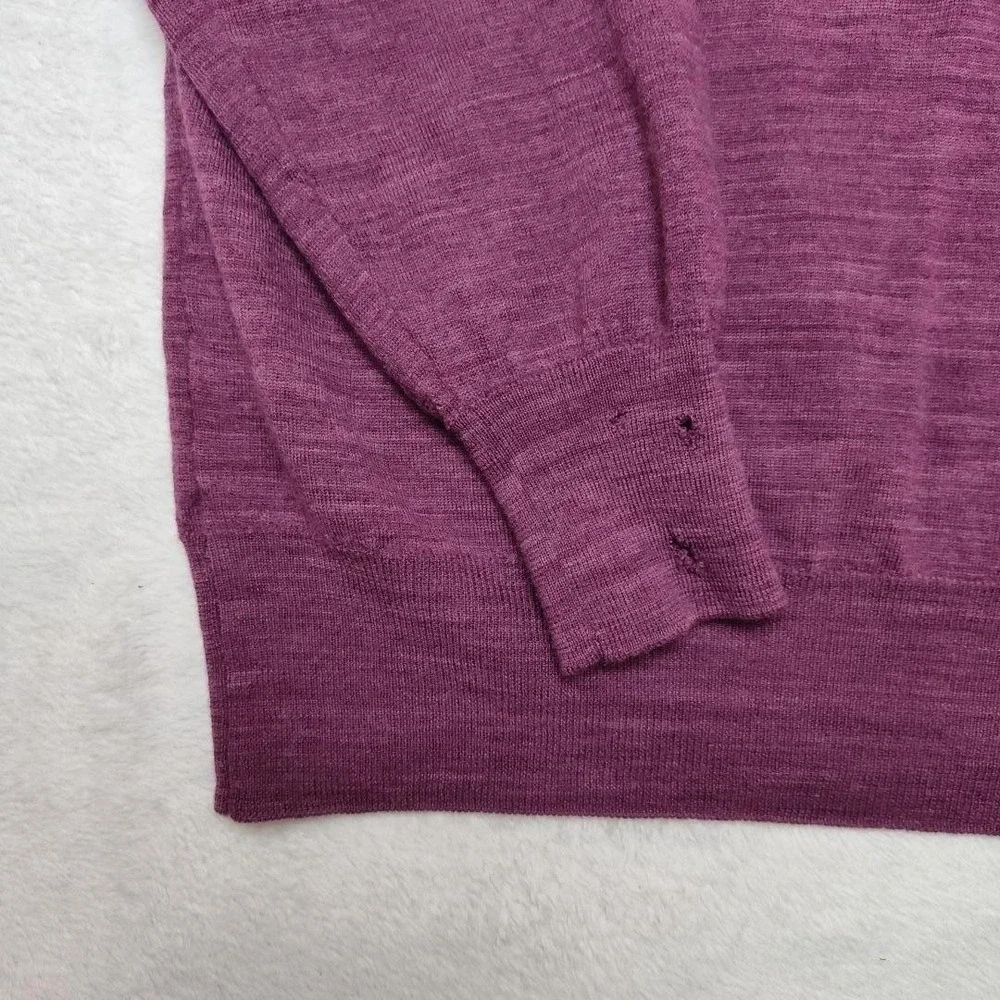 Peter Millar Sweater Mens XL Purple 1/4 Zip Mock Neck Tight-Knit Italy Golf HOLE